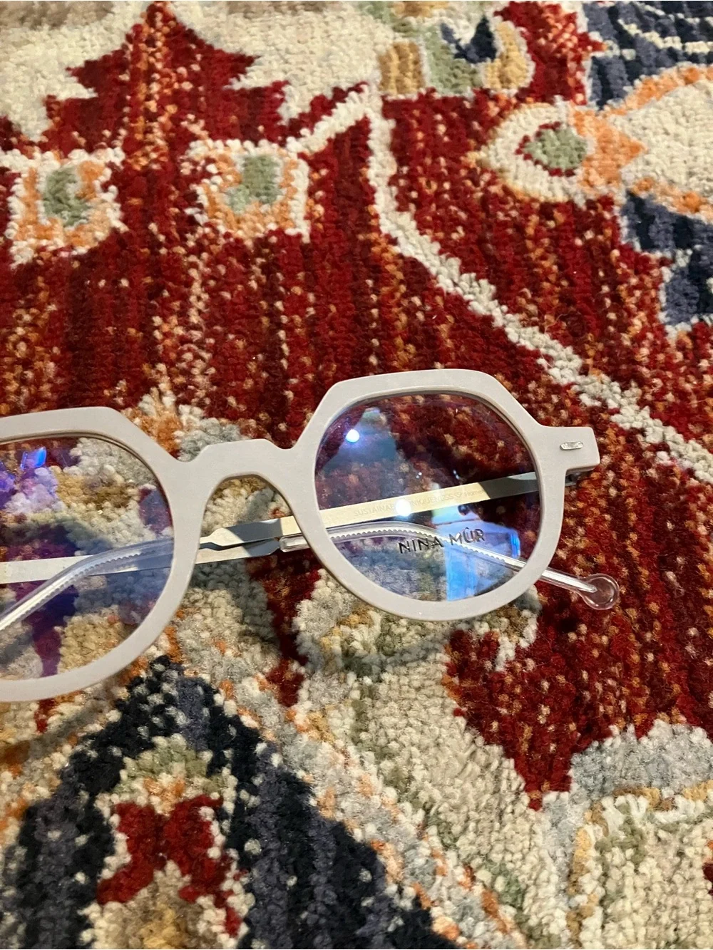 Women's Round Cream Frame Glasses